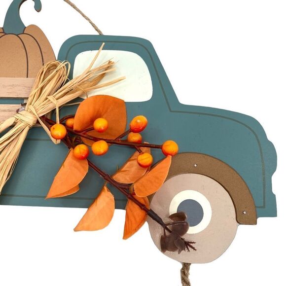 Hello Fall Farmhouse Truck Pumpkin Sign Wall Decor - Picture 2 of 5